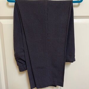 J.Jill windowpane check pants with flat front, size 18 with stretch in charcoal